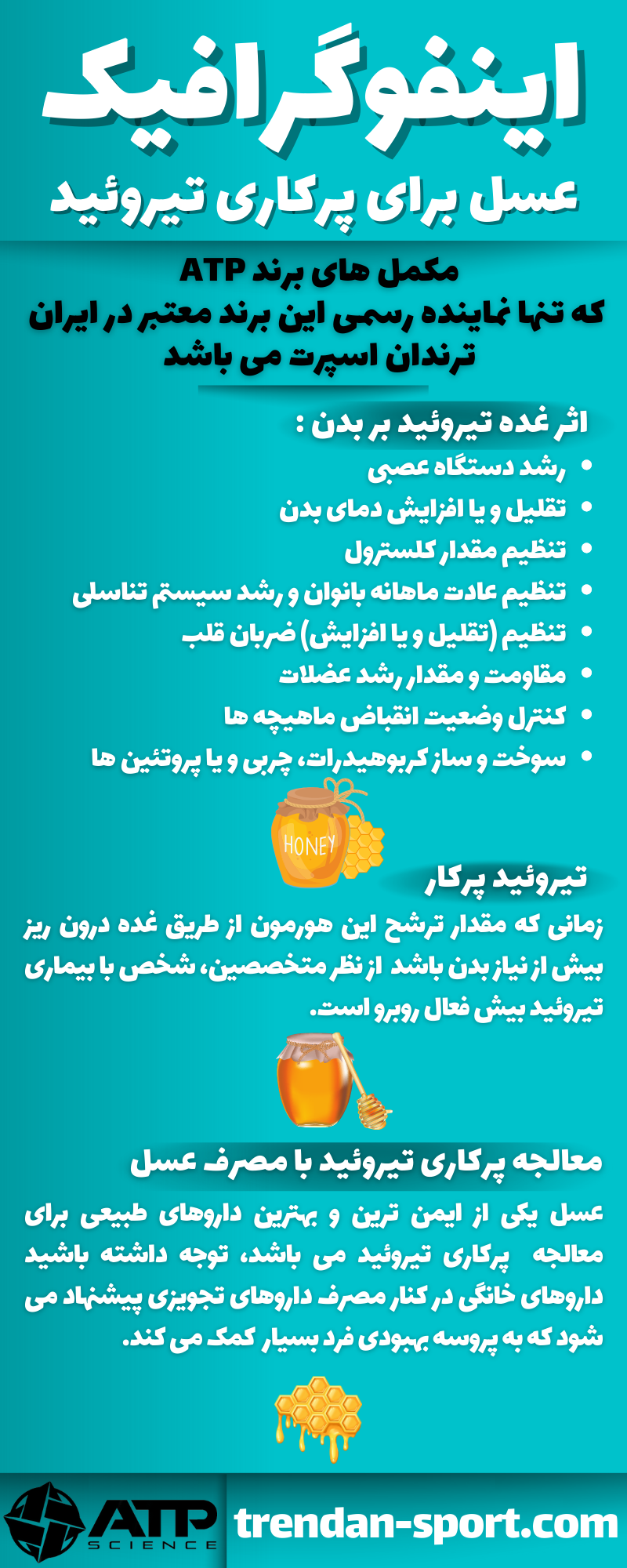 اینفوگرافیک عسل برای پرکاری تیروئید