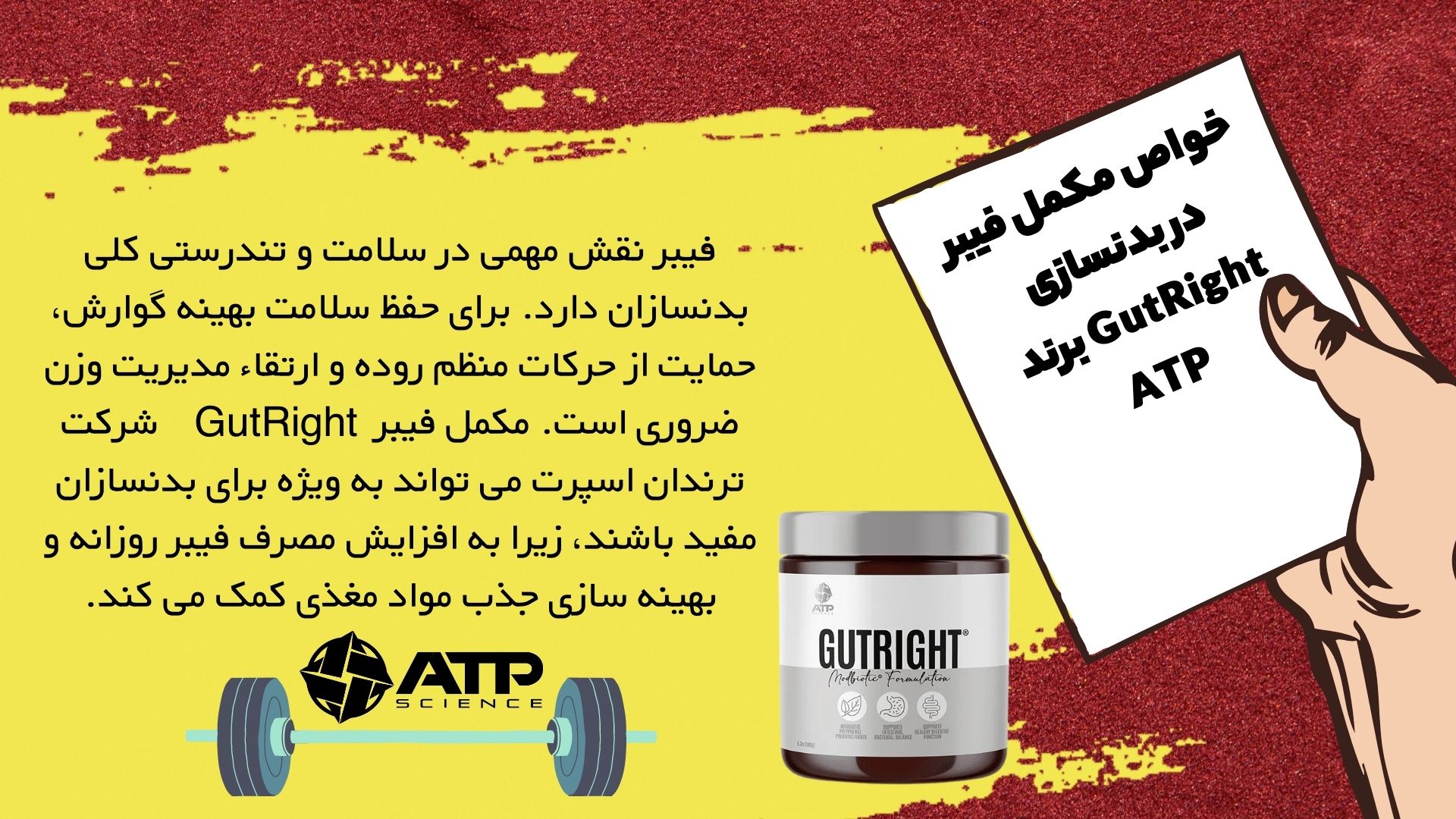 خواص مکمل فیبر در بدنسازی GutRight برند ATP